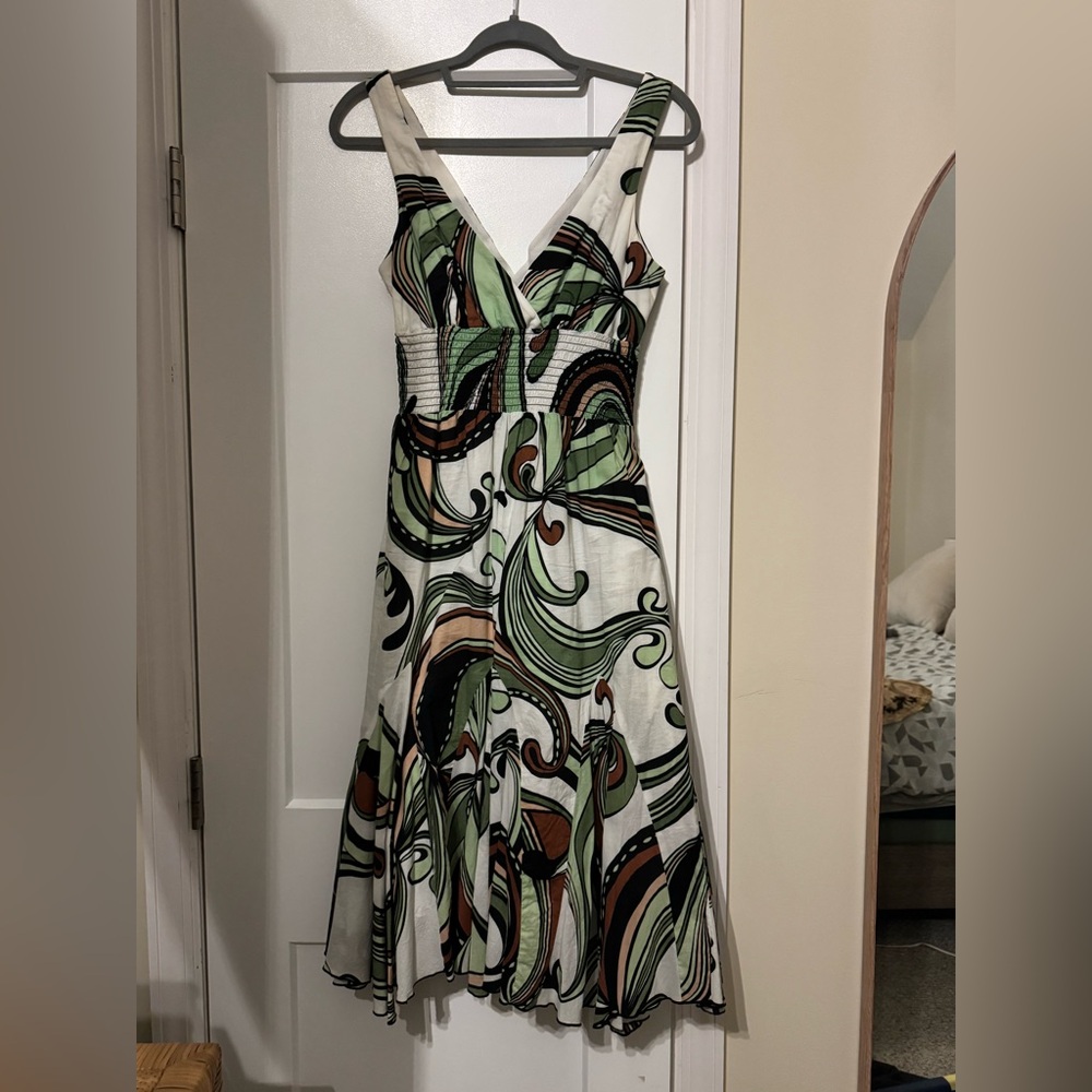 Bisou Bisou paisley Swirl Maxi Dress Sz 8 Mid calf flowy Y2K Vintage 100% cotton
